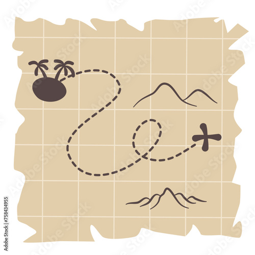 pirate mystery map vector