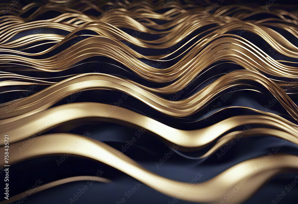 Gold wave lines on black background stock illustration Gold wave lines on black background stock illustration