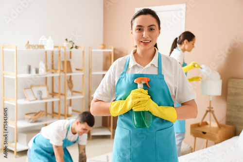 Female worker of cleaning s...