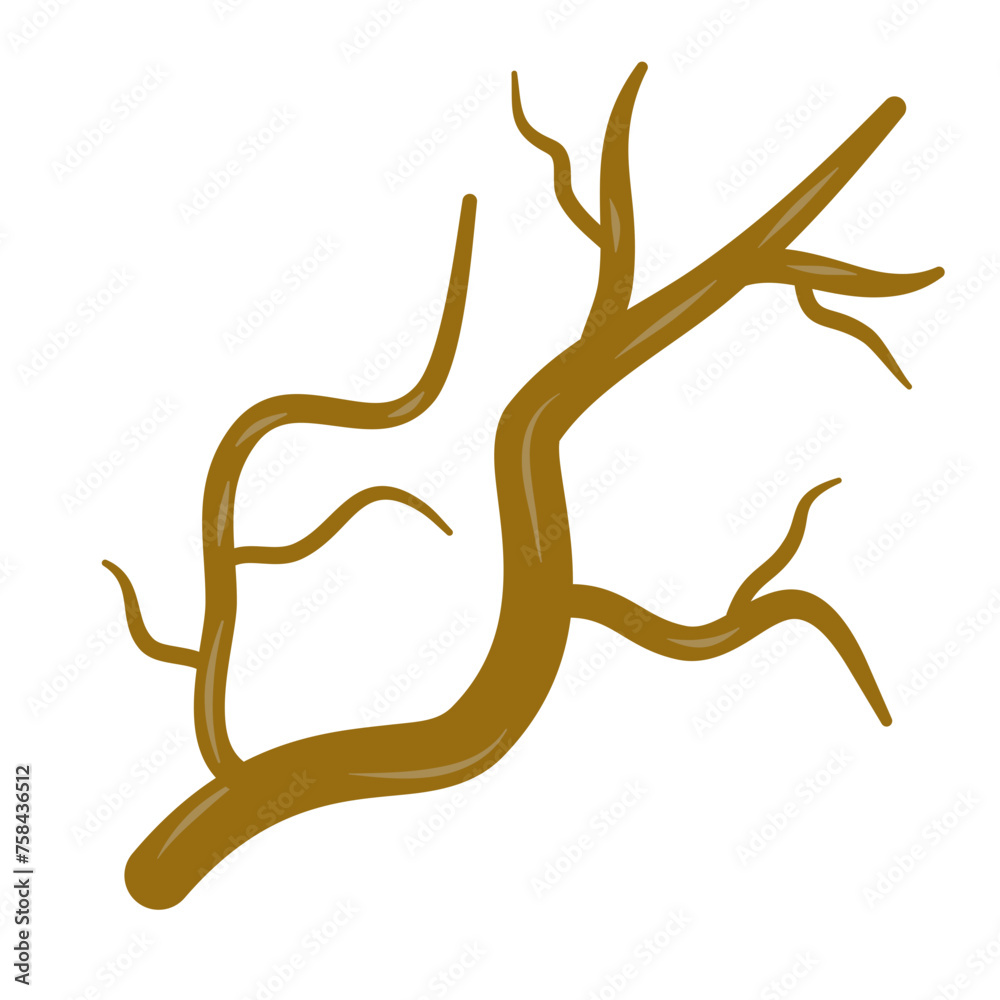 Obraz premium Brown dry tree branches vector