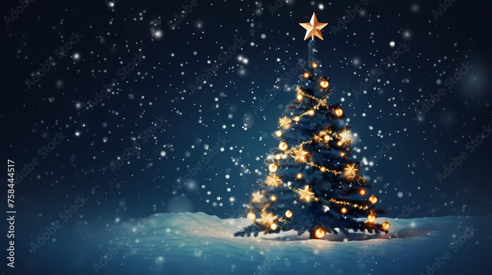 Beautiful Christmas tree, abstract bokeh background Beautiful Christmas tree, abstract bokeh background