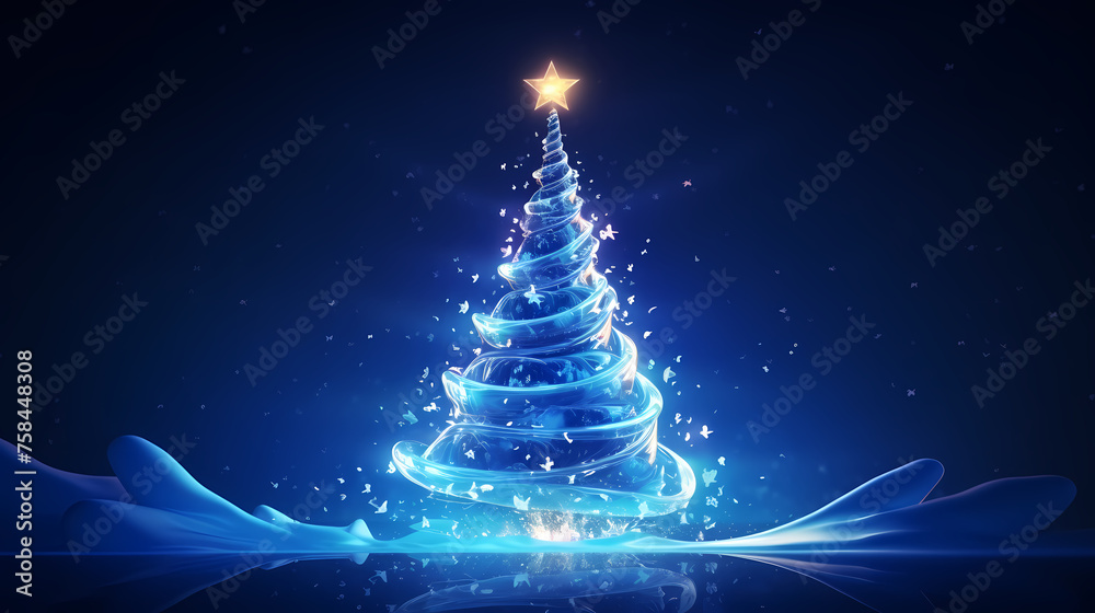 Beautiful Christmas tree, abstract bokeh background Beautiful Christmas tree, abstract bokeh background