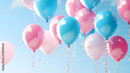 Birthday party balloons  colorful balloons background