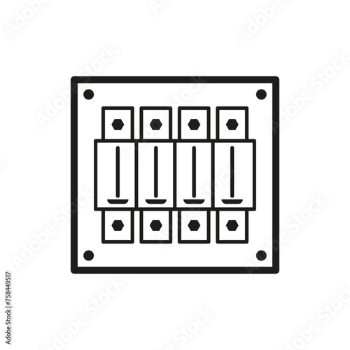 Black and White Piano Keyboard Icon. Vector illustration. EPS 10.