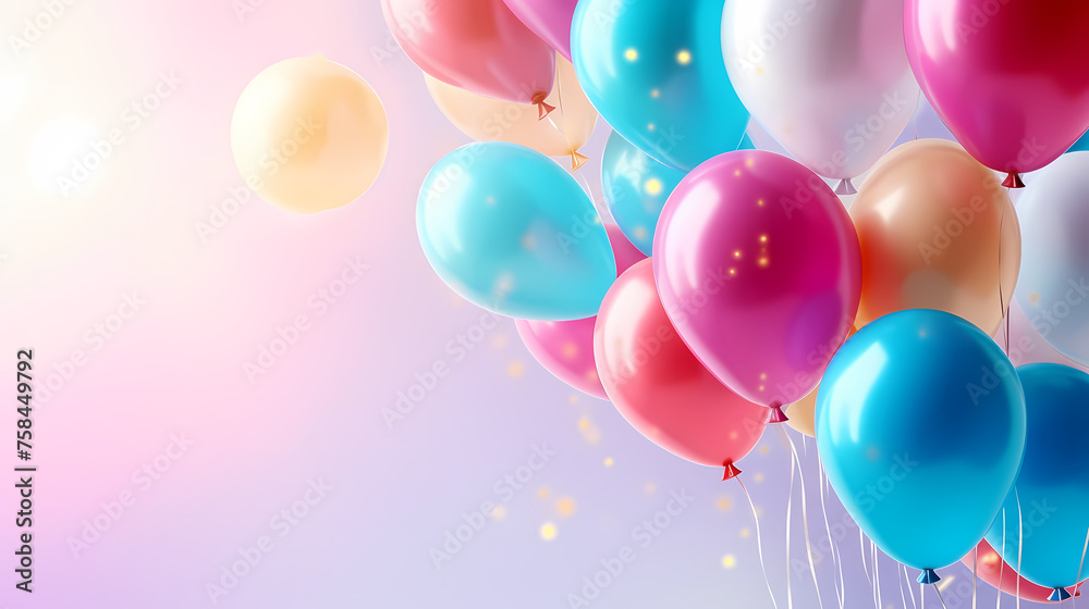 Birthday background with balloons