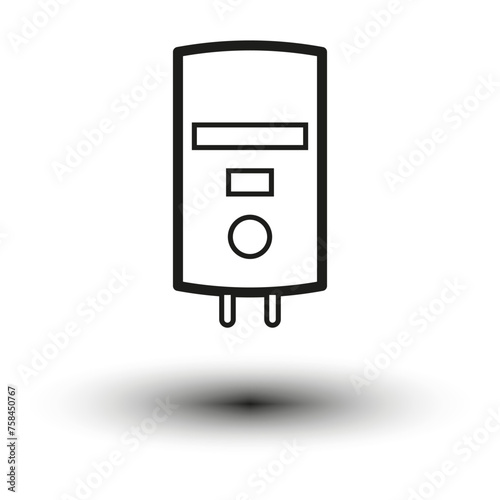 A stylized icon of an electric water heater. Vector illustration. EPS 10.