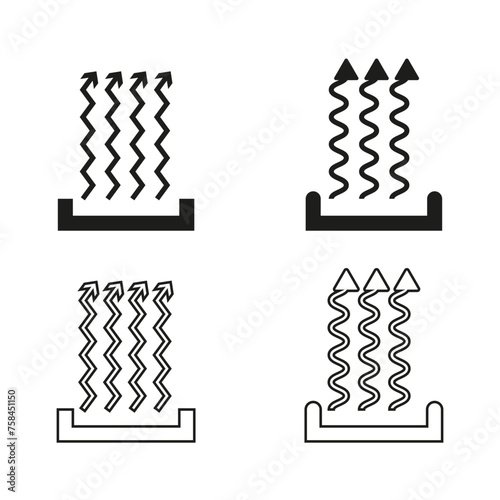 Set of four spring coil icons in a minimalistic black and white design. Vector illustration. EPS 10.