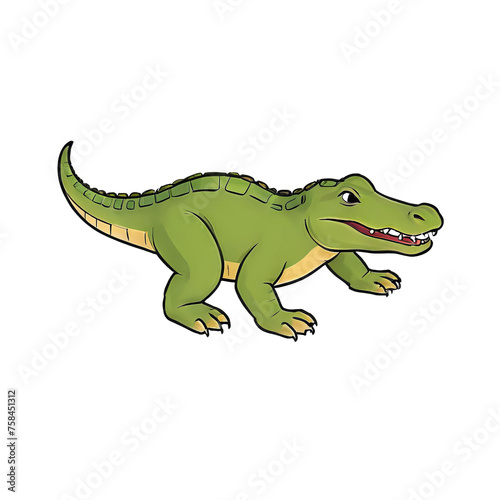 Alligator Hand Drawn Cartoon Style Illustration