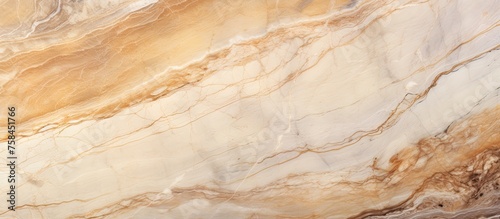 A detailed shot of a beige and brown marble texture resembling a bedrock pattern, similar to the ingredients used in a glutenfree recipe for a woodfired dish in Mediterranean cuisine