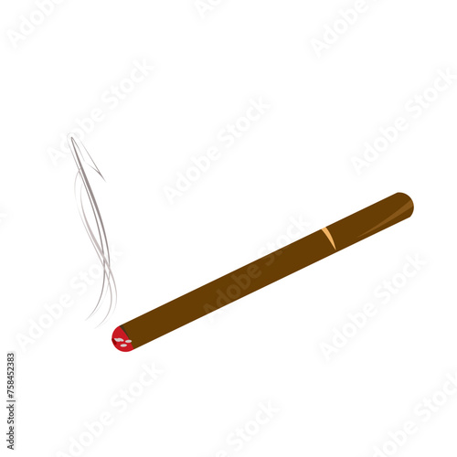 Cigarette burns. Illustration on white background.
