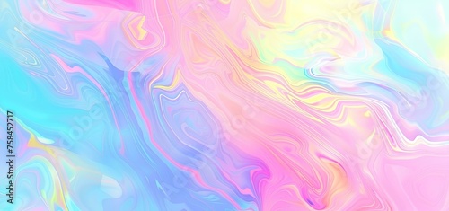 Pastel abstract colorful background of oil paint in blue, pink and yellow colors. with smooth lines and waves. 3d rendering