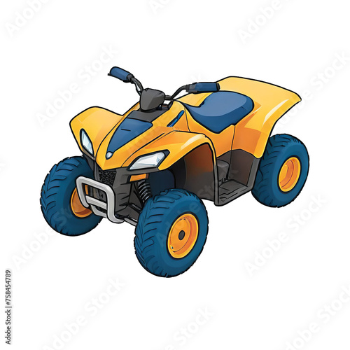 Aquatic ATV Hand Drawn Cartoon Style Illustration