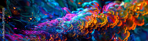 Radiant Life: Bright and Colourful Abstract Bioluminescence