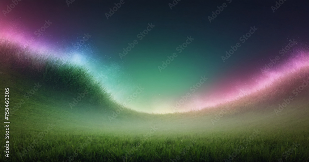 Green Grass and Rainbow Storm Lightnings under the Moon Green Grass and Rainbow Storm Lightnings under the Moon