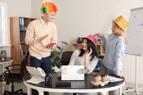 Business people with funny ...