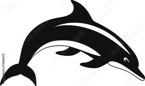 Handdrawn dolphin silhouette 