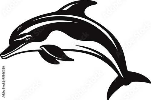 Handdrawn dolphin silhouette 