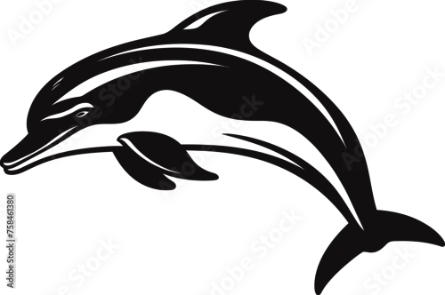 Obraz Handdrawn dolphin silhouette 