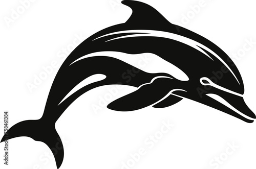 Handdrawn dolphin silhouette 