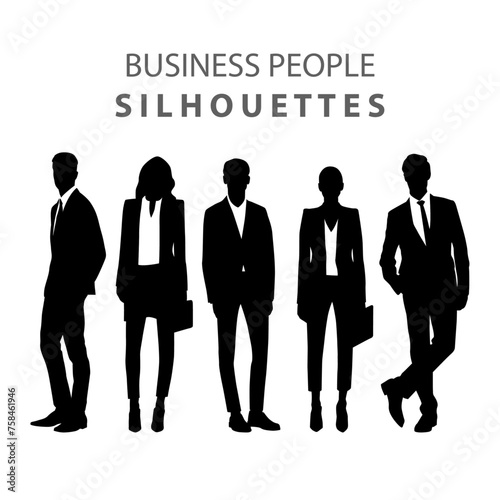Silhouettes of business people icons. 