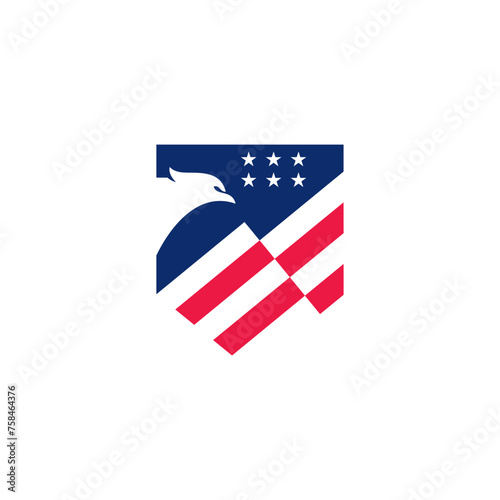 Eagle Head american flag logo