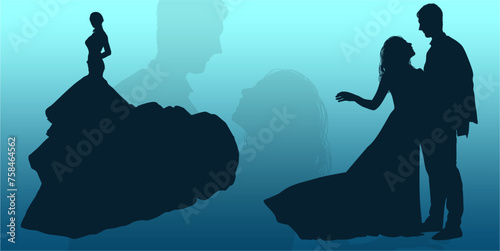 silueta, princesas, xv, boda, vestido de novia, vector, moda, ilustracion, quinceañera, iconos, bride, novia, novios, matrimonio, modelo
