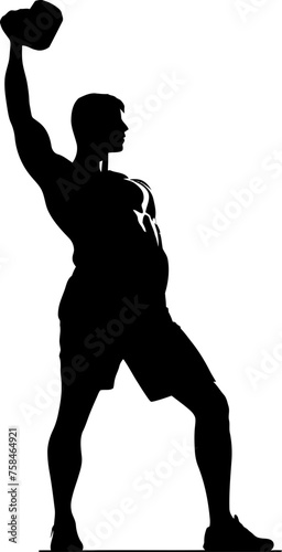 bodybuilder in gym silhouette