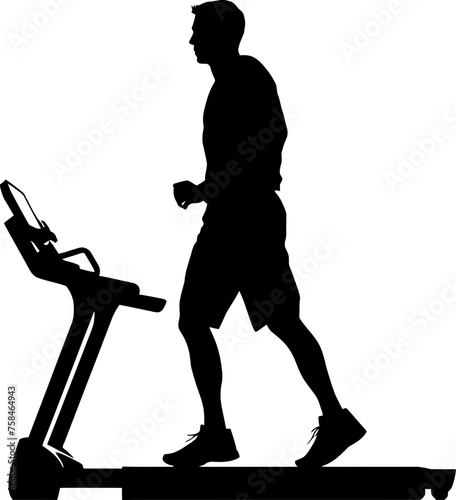 bodybuilder in gym silhouette