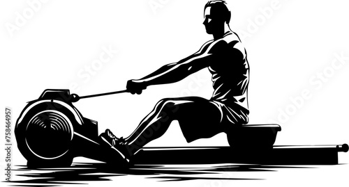 bodybuilder in gym silhouette