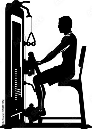 bodybuilder in gym silhouette