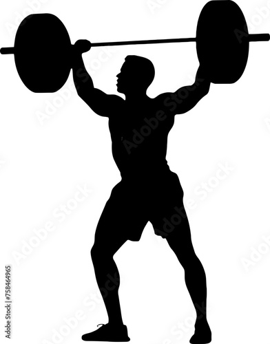 bodybuilder in gym silhouette