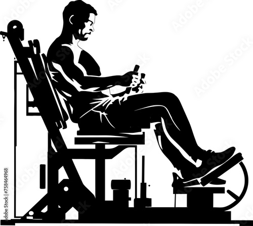 bodybuilder in gym silhouette
