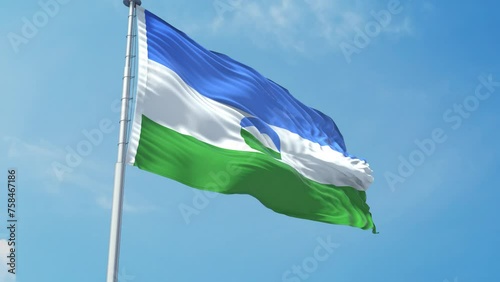 Kabardino Balkaria Realistic Flag photo