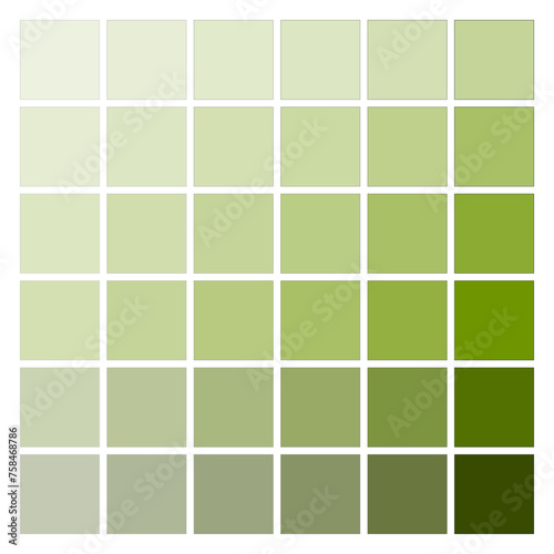 Gradient Shades of Green Color Palette. Vector illustration. EPS 10.