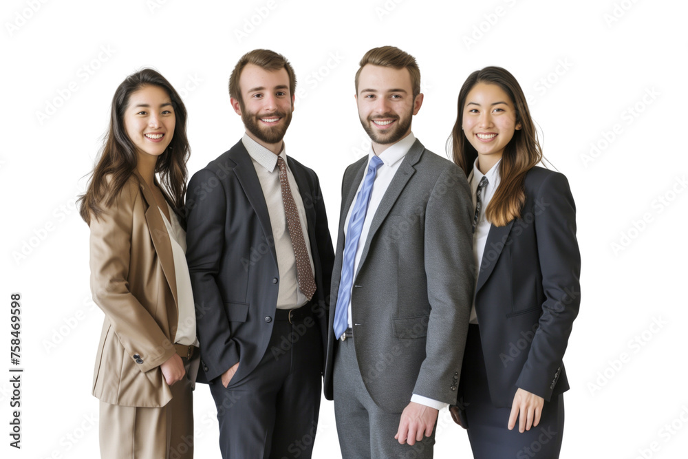 Young business crew smiling and confidence transparent background Young business crew smiling and confidence transparent background