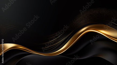 Gold and Black luxury background, Illustration