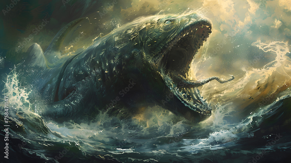Fototapeta premium The leviathan as described in the Bible