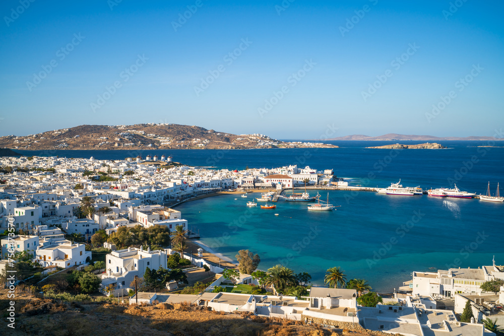 Mykonos town. at Mykonos island, Cyclades, Greece