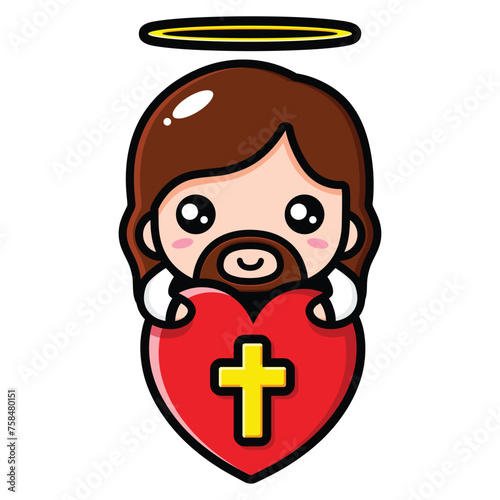 cute jesus hugging love heart
