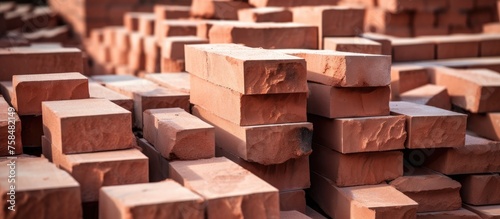 Stacks of hardwood blocks make an excellent building material for brickwork and flooring. Wood stain can enhance the art of composite materials like lumber