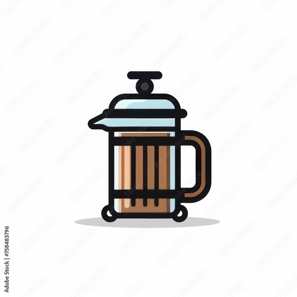 French Press Coffee Maker Illustration
French Press Coffee Maker Illustration