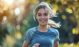 Smiling woman enjoying her outdoor run
