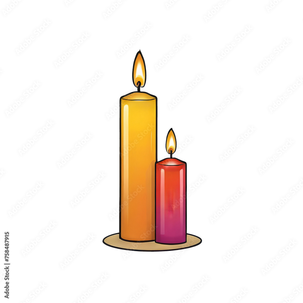 Candles Hand Drawn Cartoon Style Illustration Candles Hand Drawn Cartoon Style Illustration