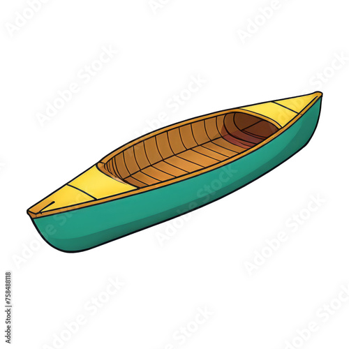 Canoe Hand Drawn Cartoon Style Illustration