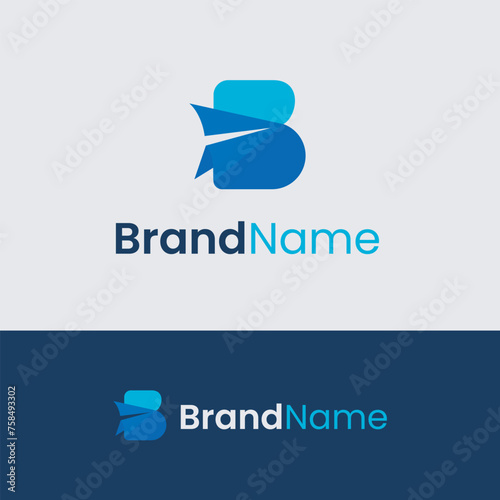 Letter B Paper Plane Logo Design