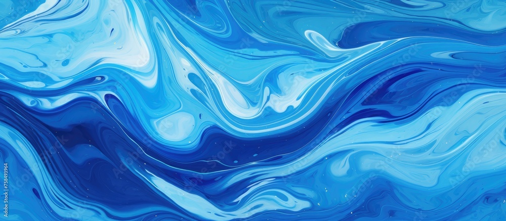 An art piece capturing the fluidity of azure and electric blue marbles in a wind wave pattern, resembling water in motion. Mesmerizing painting An art piece capturing the fluidity of azure and electric blue marbles in a wind wave pattern, resembling water in motion. Mesmerizing painting