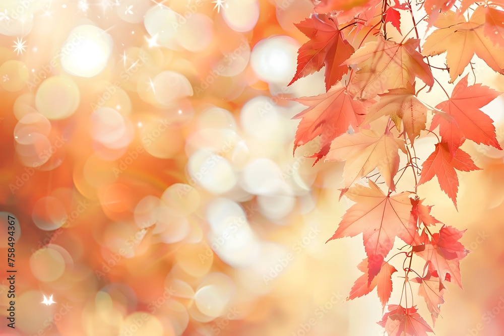Autumn leaves bokeh blurred the background. Autumn leaves bokeh blurred the background.