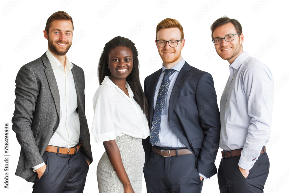 Young business crew smiling and confidence transparent background Young business crew smiling and confidence transparent background