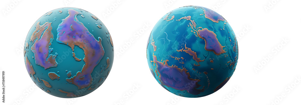 Planet 3D Illustration isolated on a transparent or white background, png	