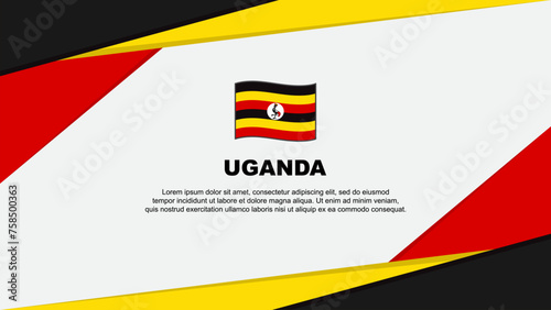 Uganda Flag Abstract Background Design Template. Uganda Independence Day Banner Cartoon Vector Illustration. Uganda